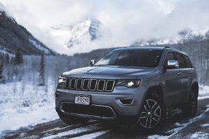 SUV in the mountains